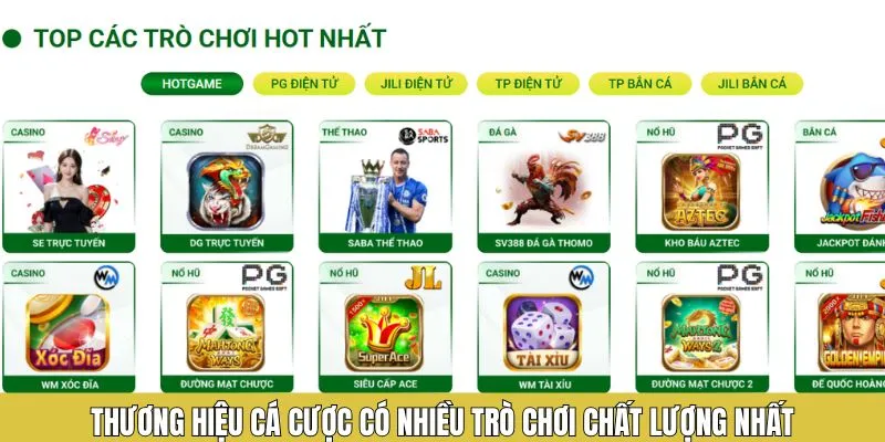 Nguyễn Đức Tài 1 Thương hiệu cá cược có nhiều trò chơi chất lượng nhất